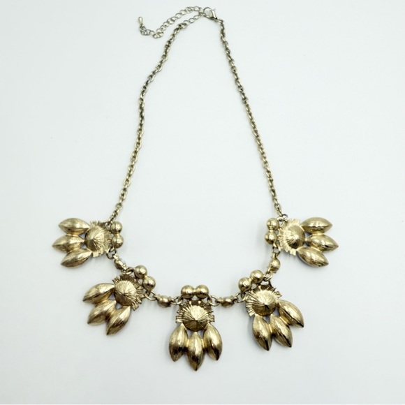 Goldtone Purple Teal Acrylic Bead Scoop Statement Necklace - Picture 6 of 8